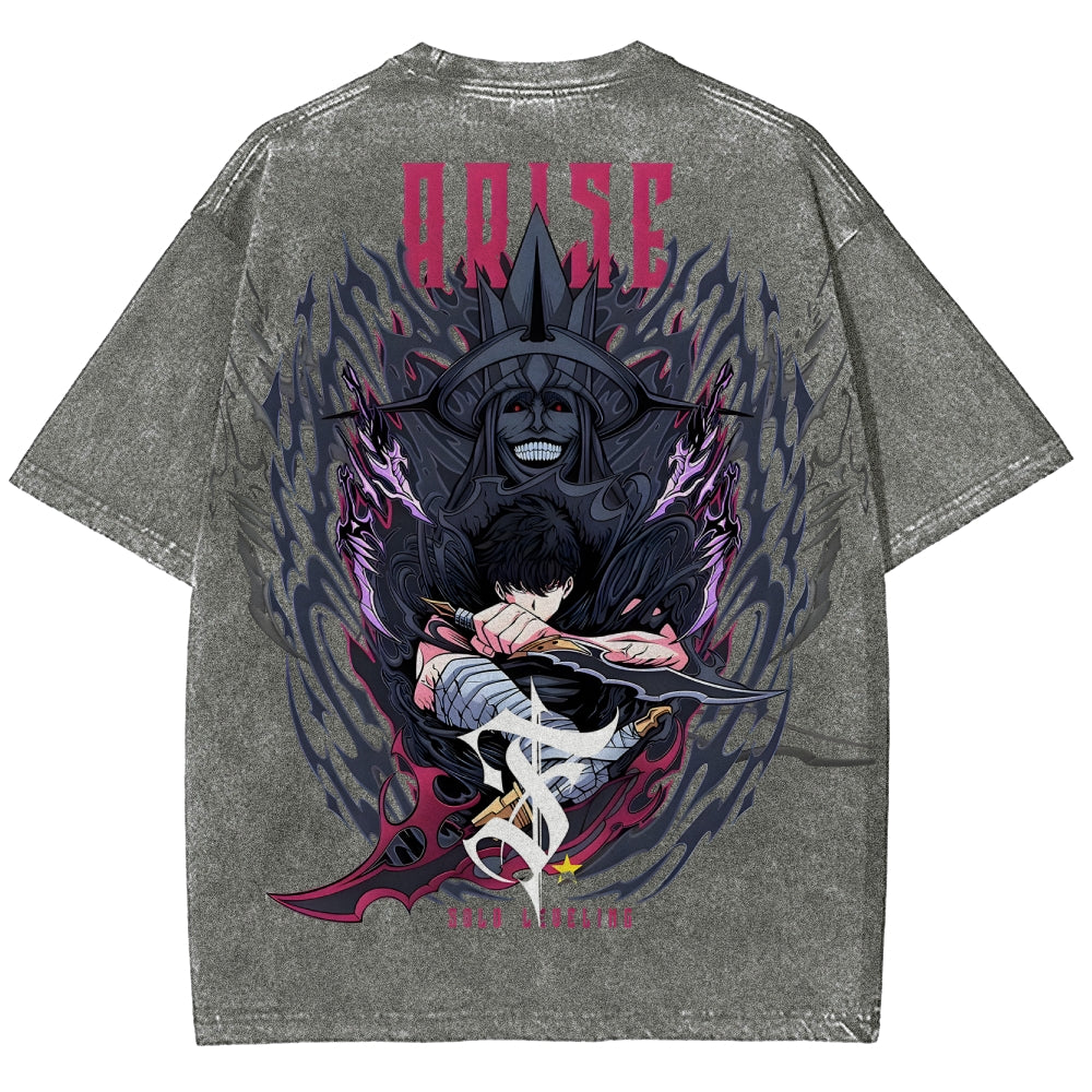 T-shirt unisexe délavé Solo-leveling 2503010752