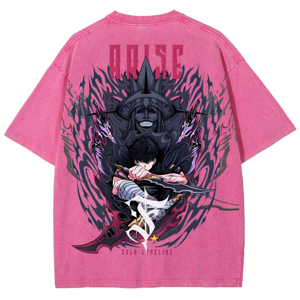 T-shirt unisexe délavé Solo-leveling 2503010752