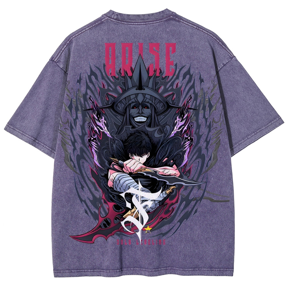 T-shirt unisexe délavé Solo-leveling 2503010752