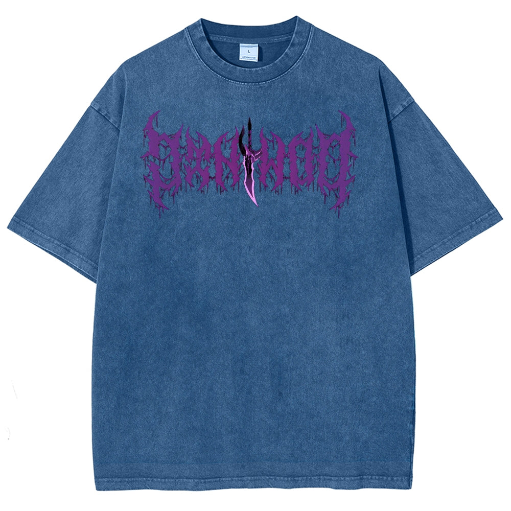 Camiseta lavada de ajuste unisex Solo-Leveling 2503012789