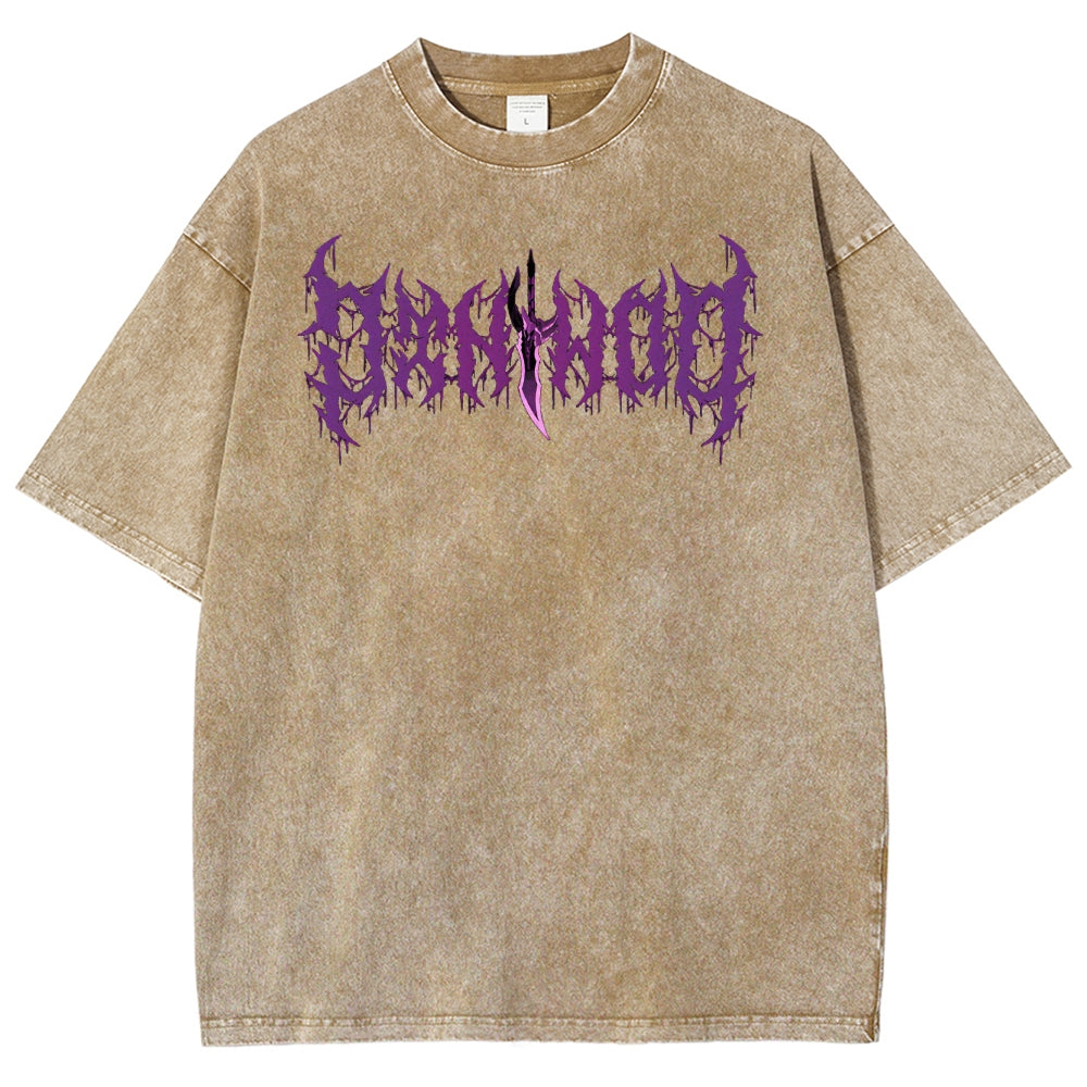 Camiseta lavada de ajuste unisex Solo-Leveling 2503012789