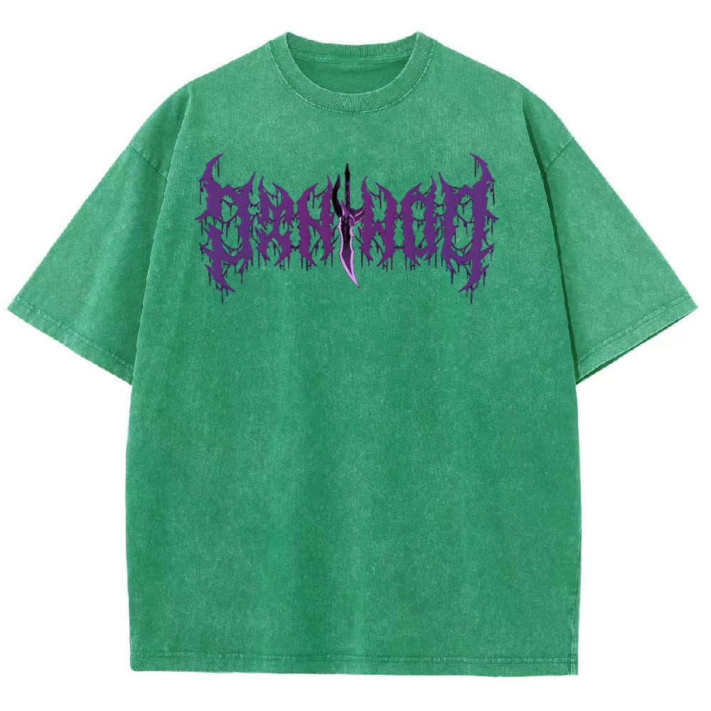 Camiseta lavada de ajuste unisex Solo-Leveling 2503012789