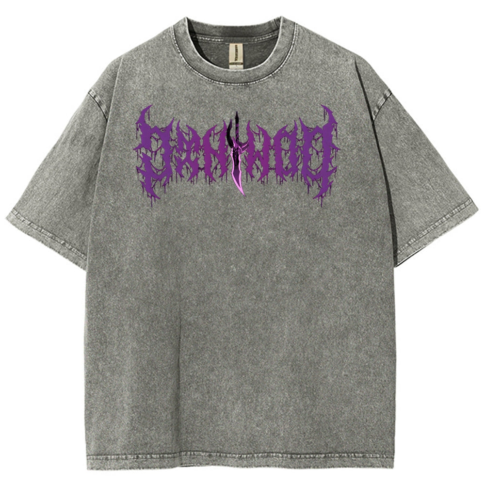 Camiseta lavada de ajuste unisex Solo-Leveling 2503012789