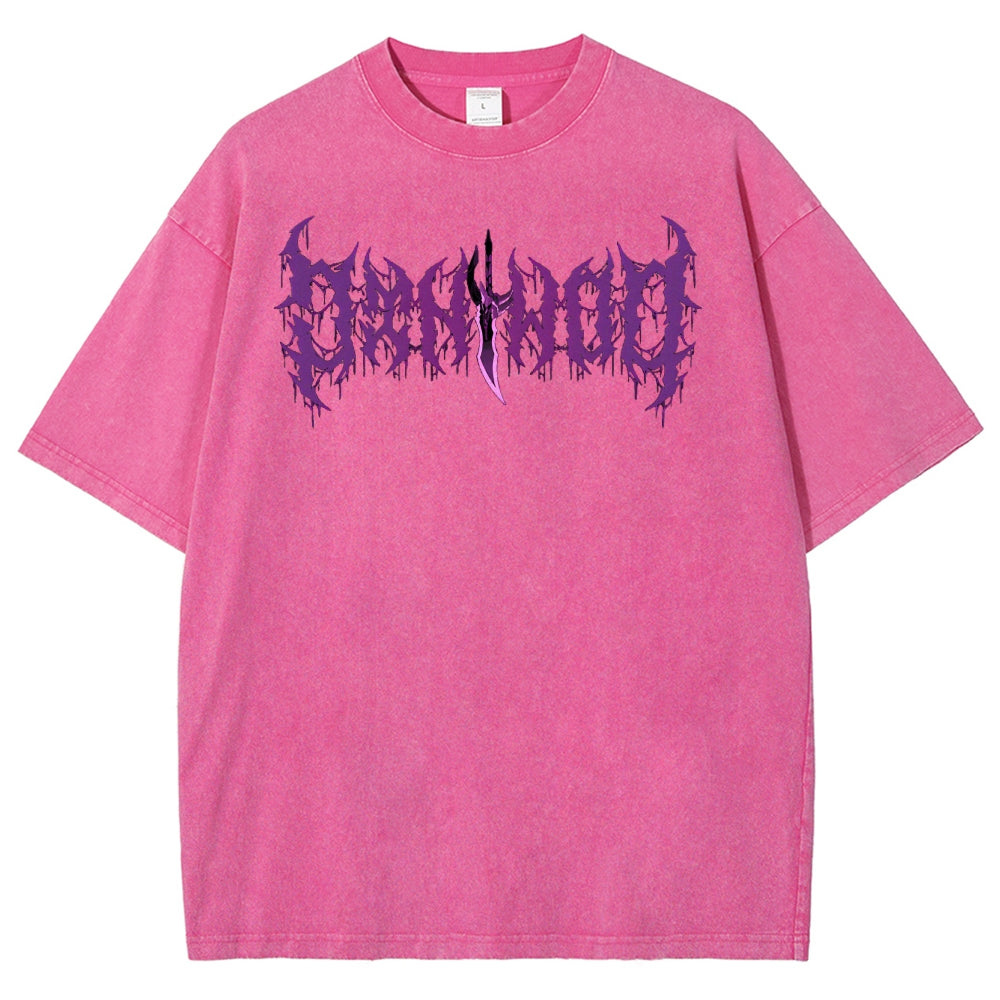 Camiseta lavada de ajuste unisex Solo-Leveling 2503012789