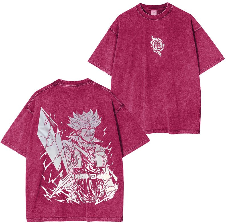 ANIME DRAGONBALL TRUNKS POWER SAIYAN WASHING VINTAGE TEE T-shirt