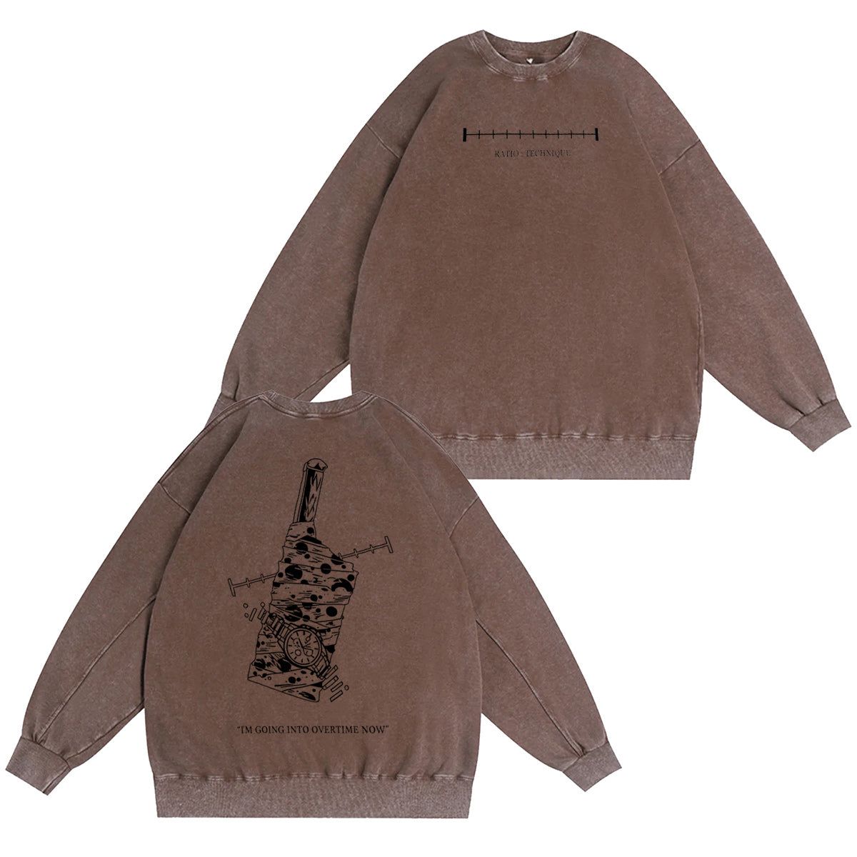 AHORA ENTRO EN TIEMPO EXTRA - Divertida camiseta/sudadera de cuello redondo/sudadera con capucha vintage lavada