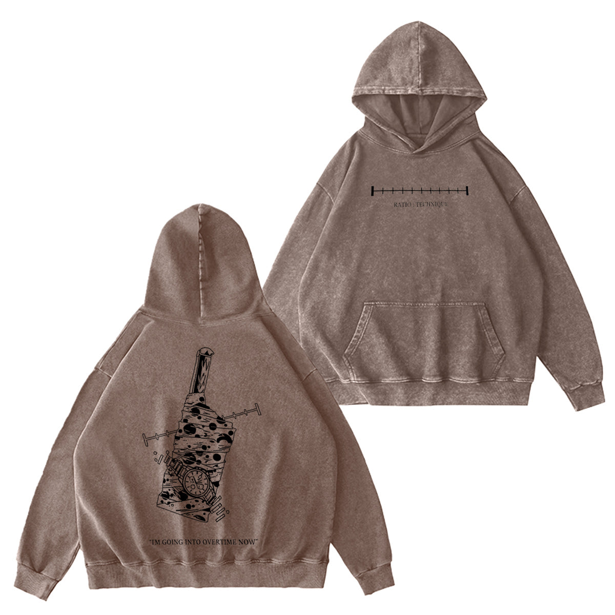 AHORA ENTRO EN TIEMPO EXTRA - Divertida camiseta/sudadera de cuello redondo/sudadera con capucha vintage lavada