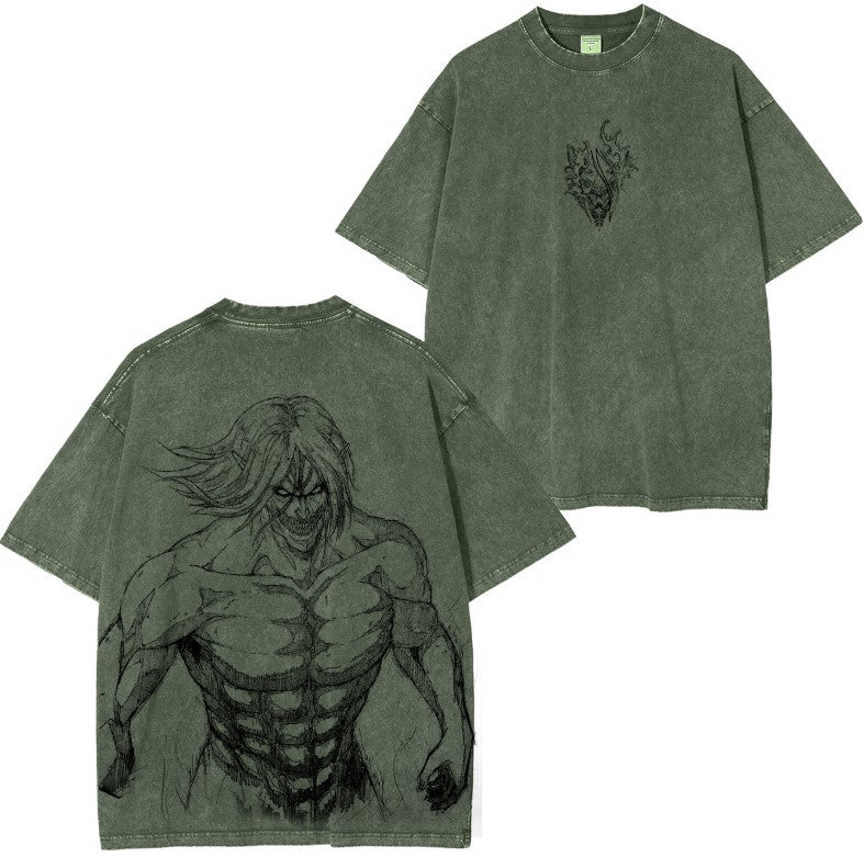 Camiseta Unisex Ataque a los Titanes Vintage Lavada
