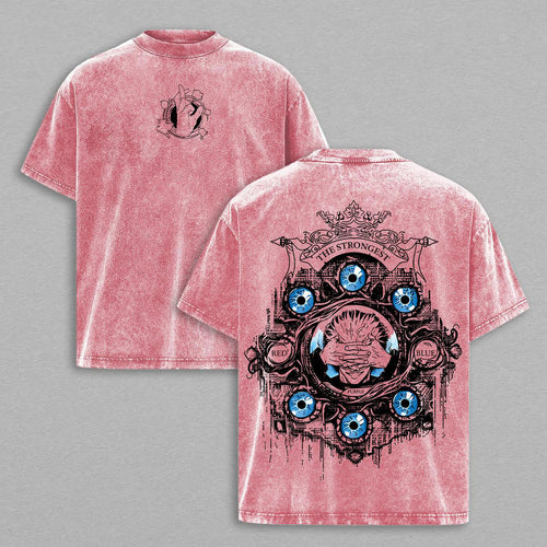 Gojo Satoru Six Eyes Washed Tee ¡§C Jujutsu Kaisen Vintage Oversized Heavy Cotton T-Shirt