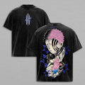 Akaza vs Koyuki Washed Oversized Tee ¨C Demon Slayer Vintage Heavy Cotton Anime T-Shirt