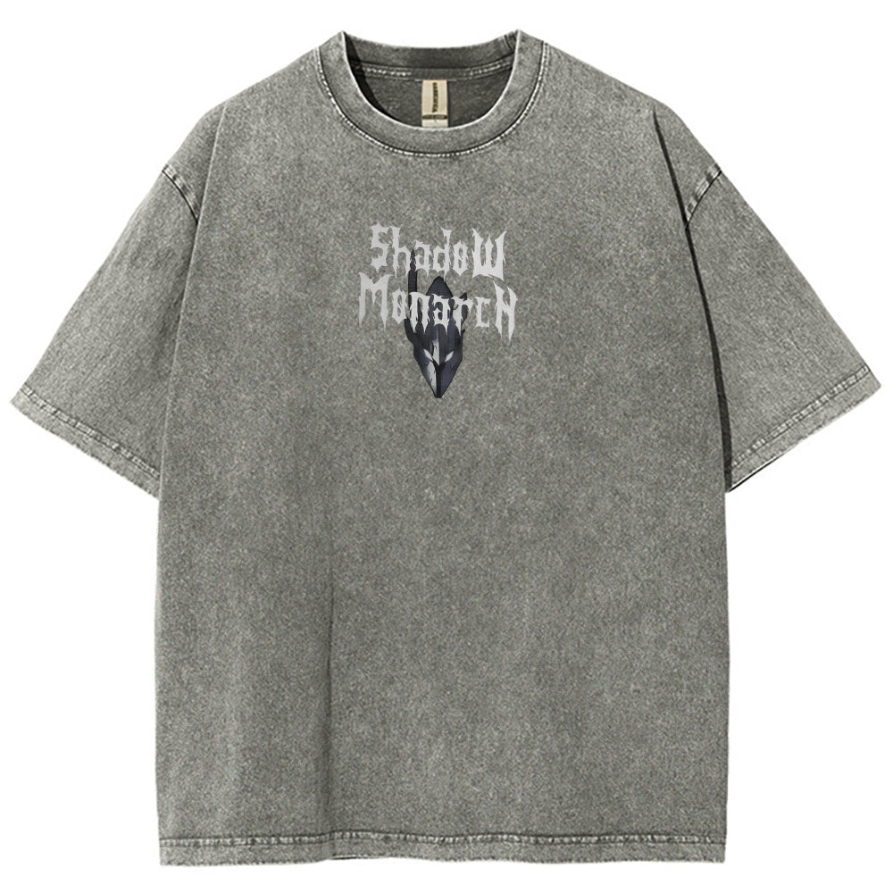 Camiseta Unisex Lavada Shadow Monarch Estampada