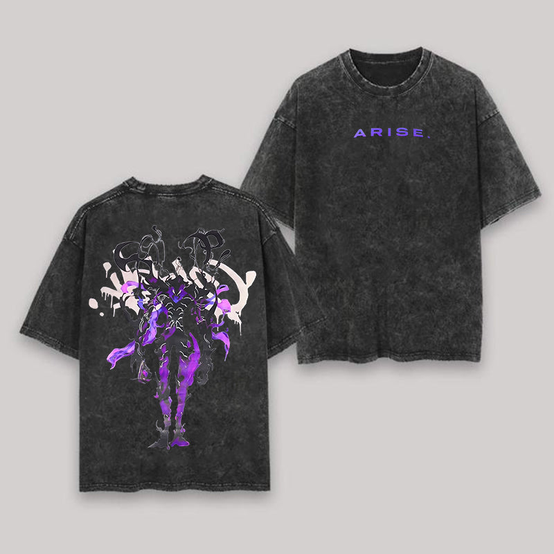 Camiseta Unisex Estampada Lavada Solo Leveling