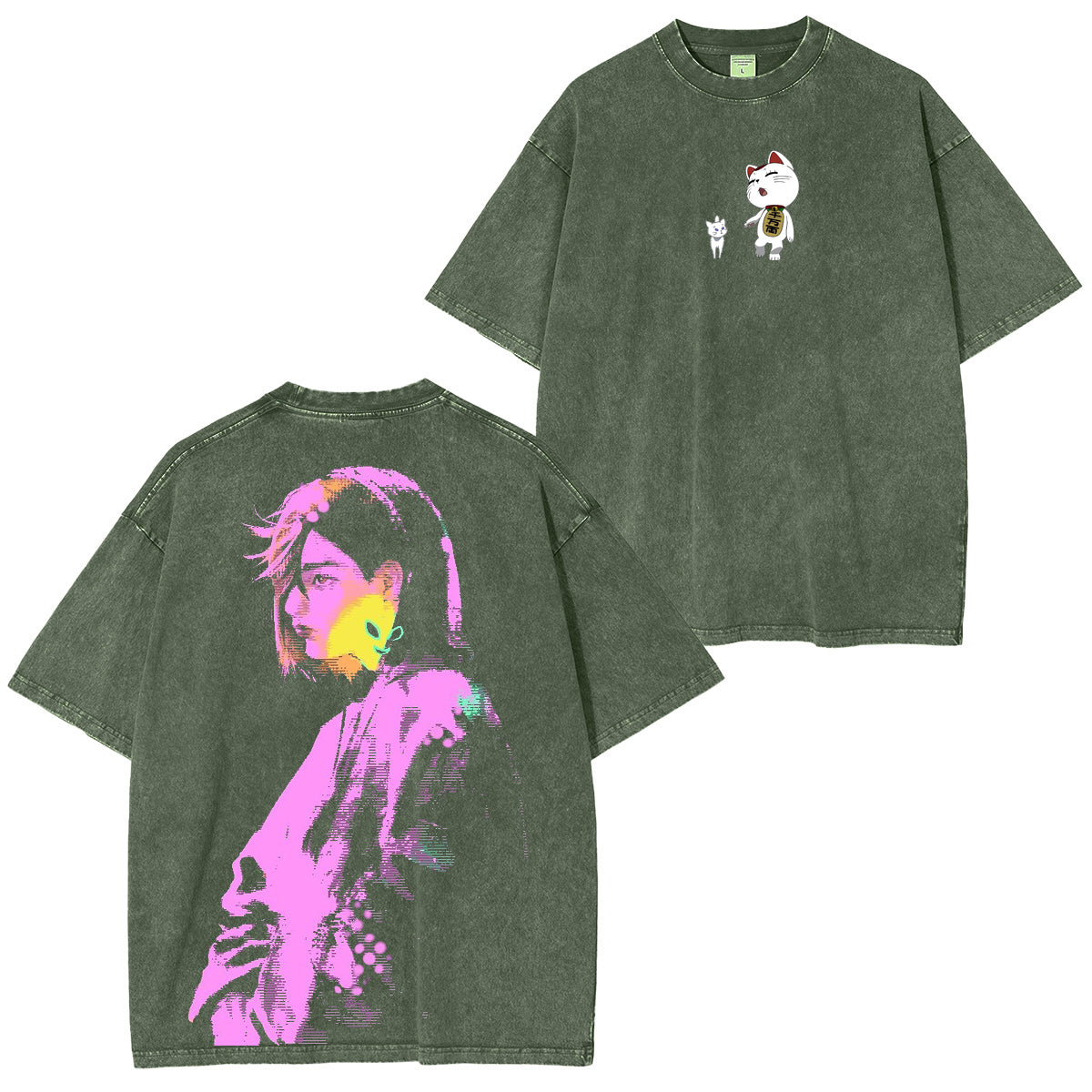 Camiseta, jersey o sudadera con capucha Dandadan lavada con efecto vintage