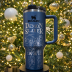 Vaso Stanley grabado con temática de Demon Slayer