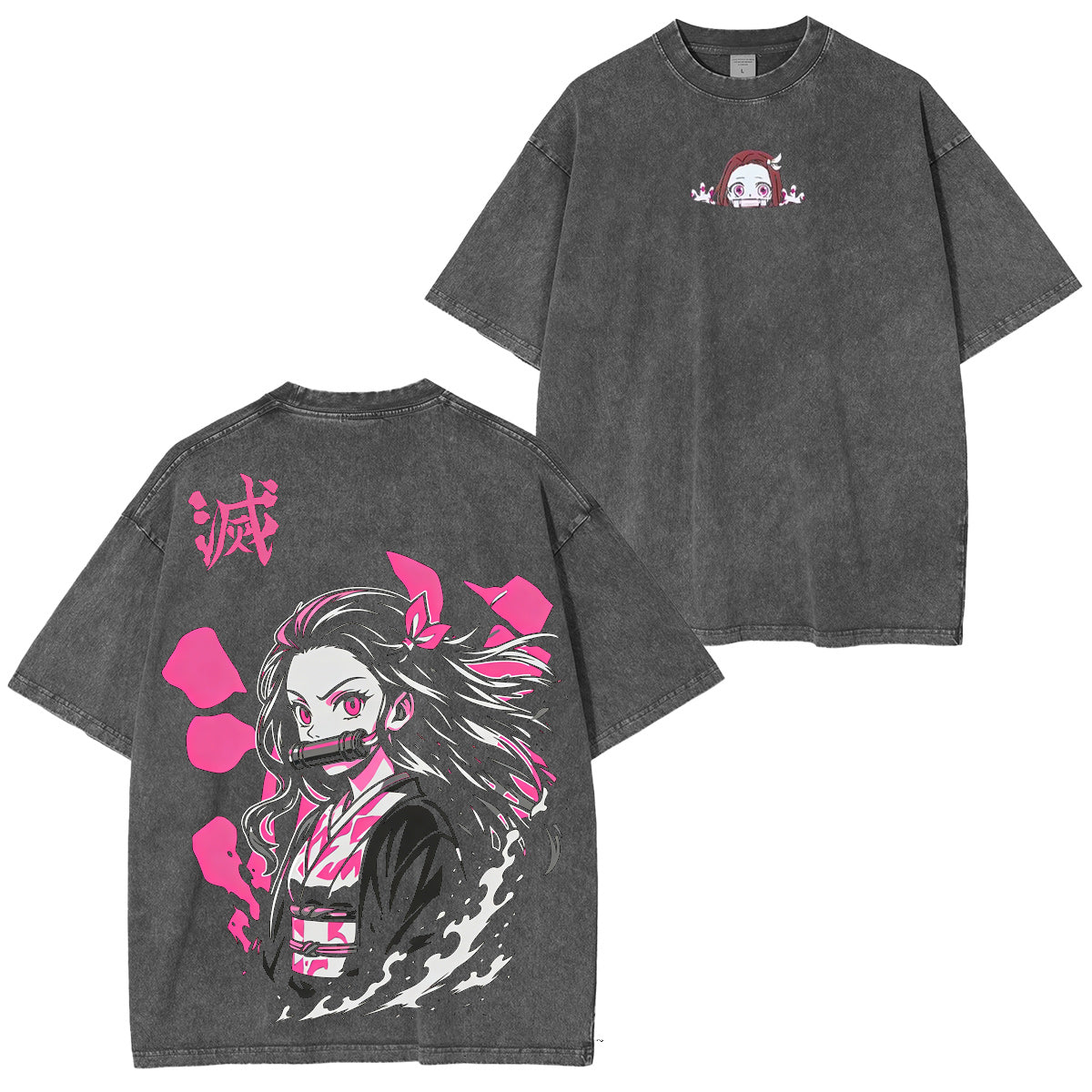 Camiseta/Sudadera/Sudadera con capucha lavada de Kamado Nezuko de Demon Slayer