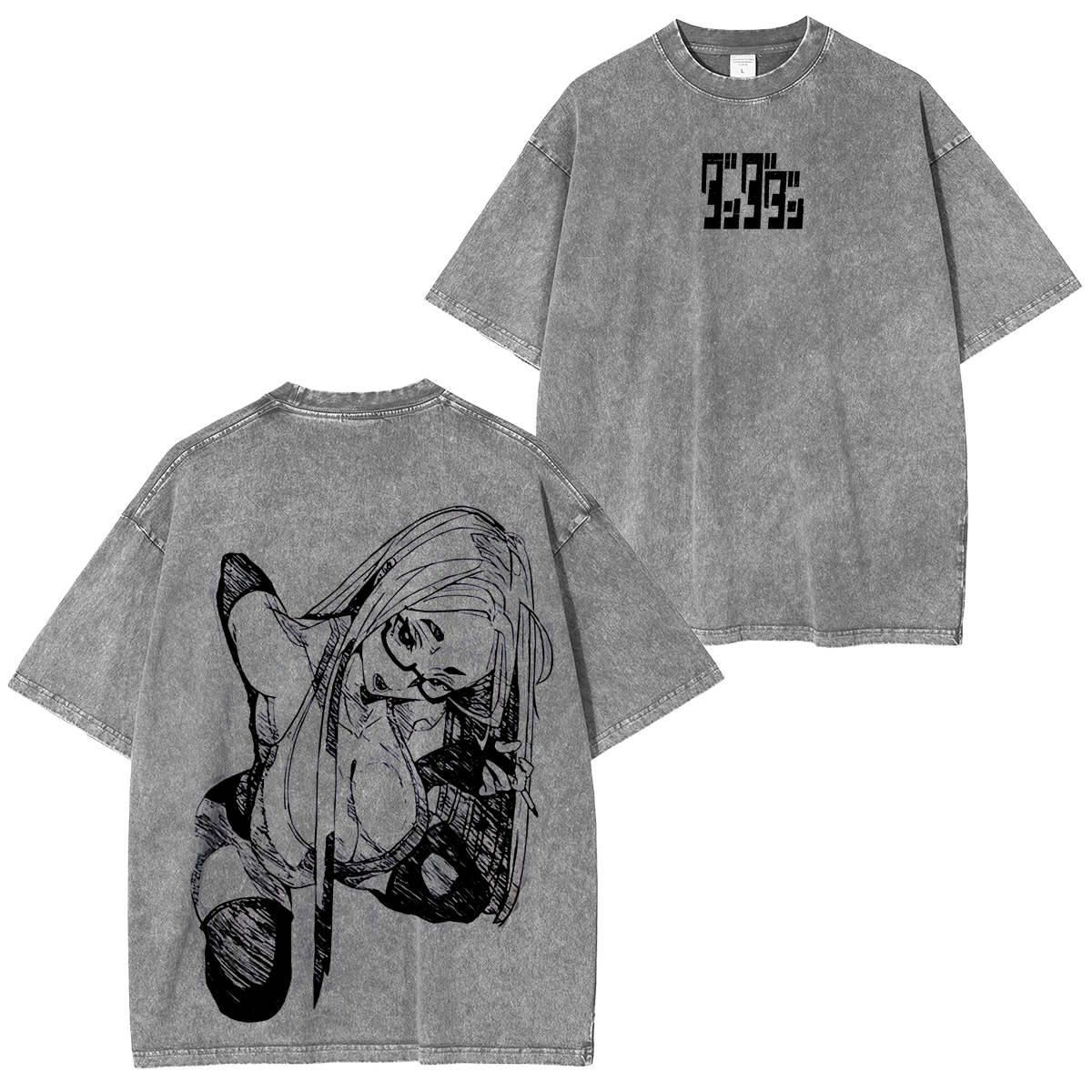 Camiseta lavada unisex de anime Dandadan de Seiko Ayase