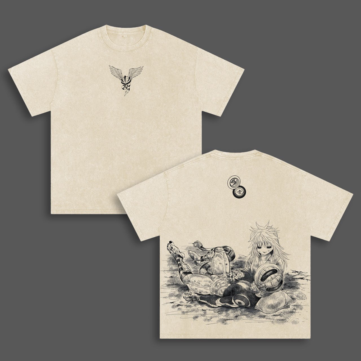 Meruem x Komugi Camiseta/Sudadera/Sudadera con capucha desgastada