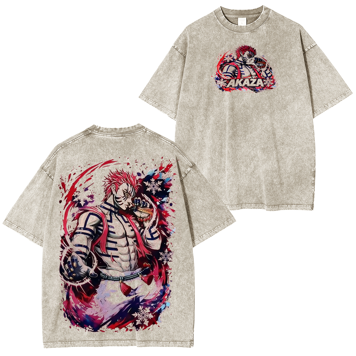 Camiseta gastada de Demon Slayer