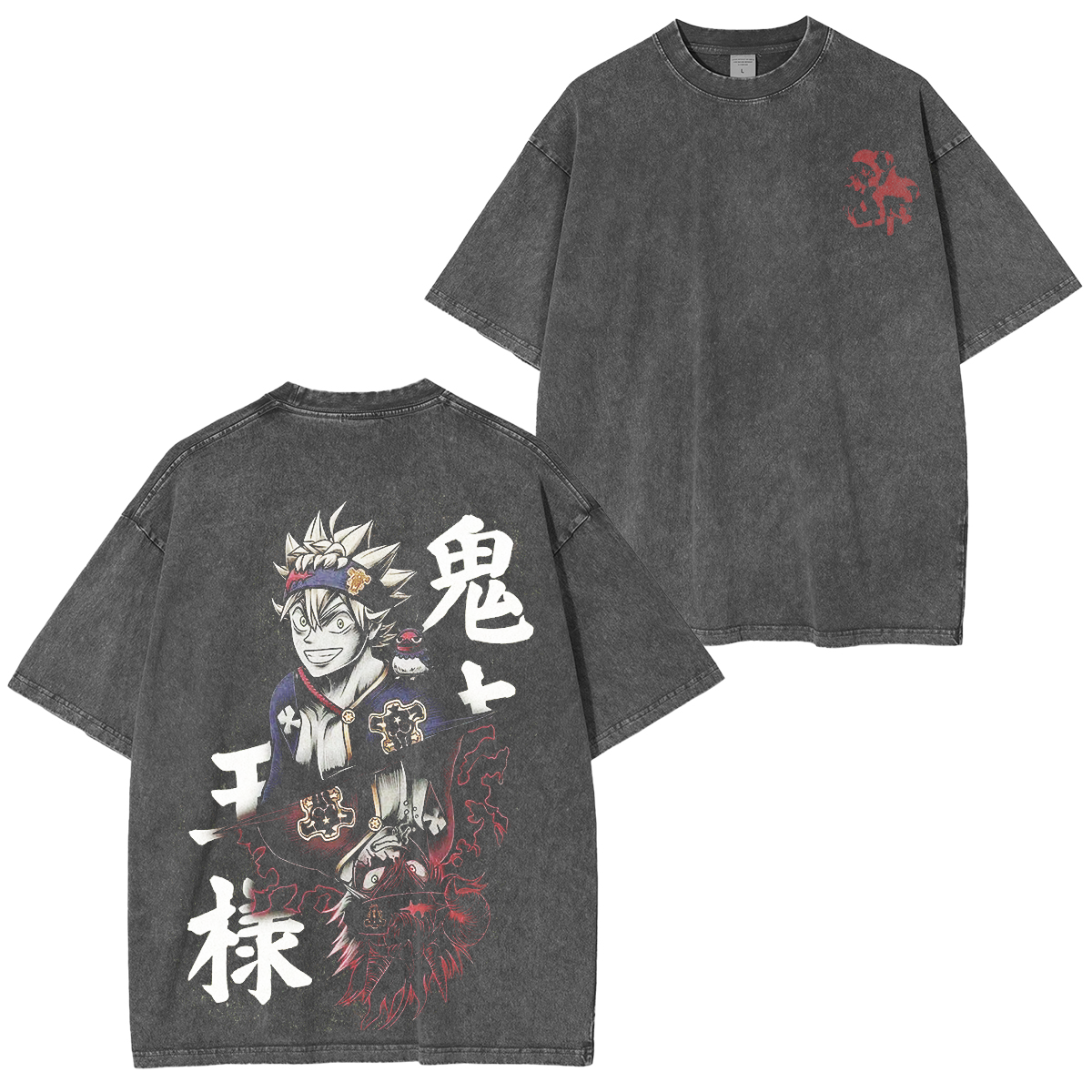 T-shirt délavé Anime Black Clover