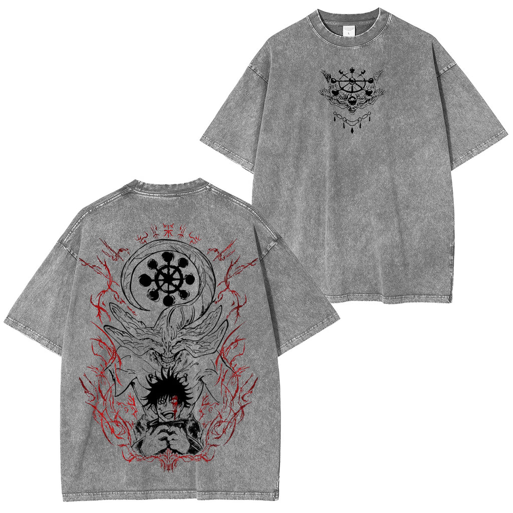 Jujutsu Kaisen Mahoraga Anime Unisex Washed T-Shirt/HOODIE