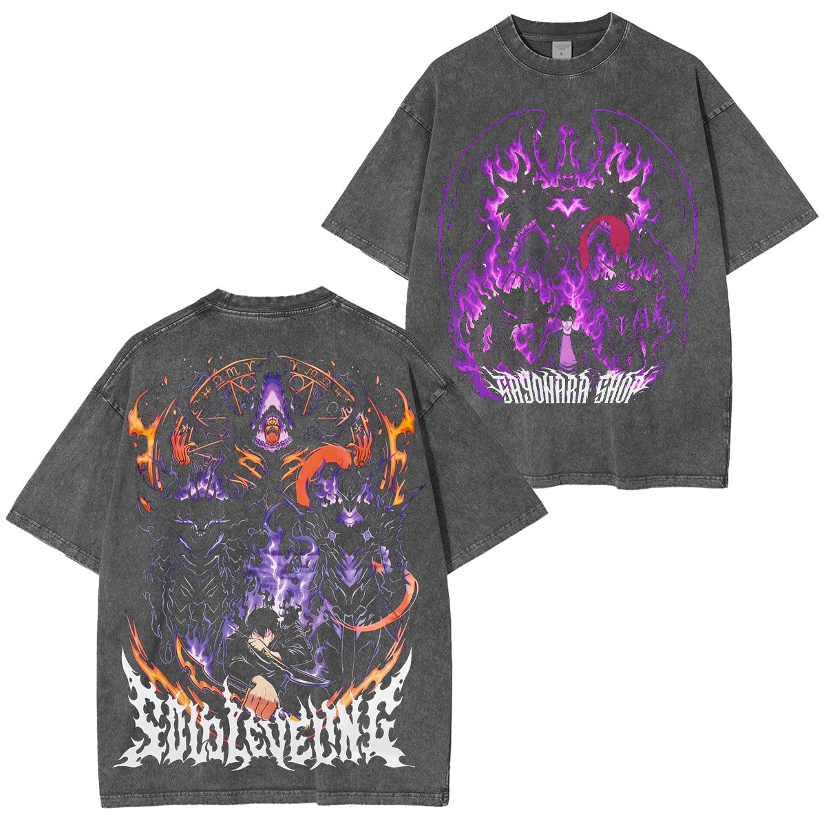 Camiseta/Sudadera de cuello redondo/Sudadera con capucha desgastada de Solo Leveling
