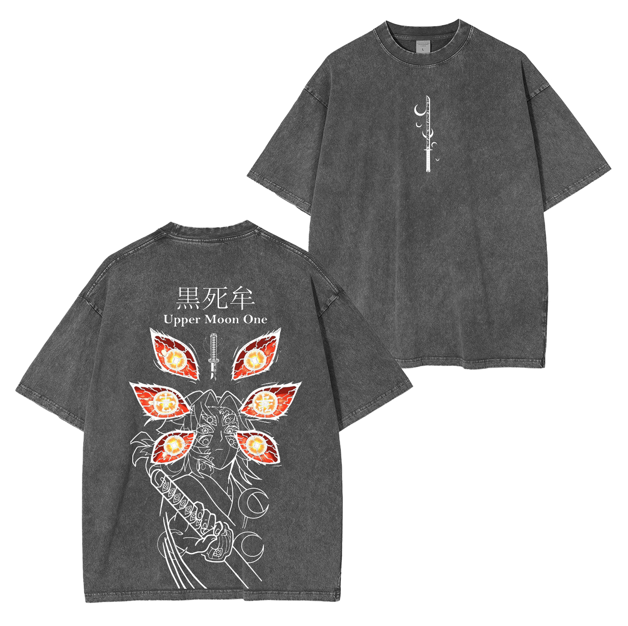 kokushibo, Camiseta Unisex Lavada de Anime Demon Slayer