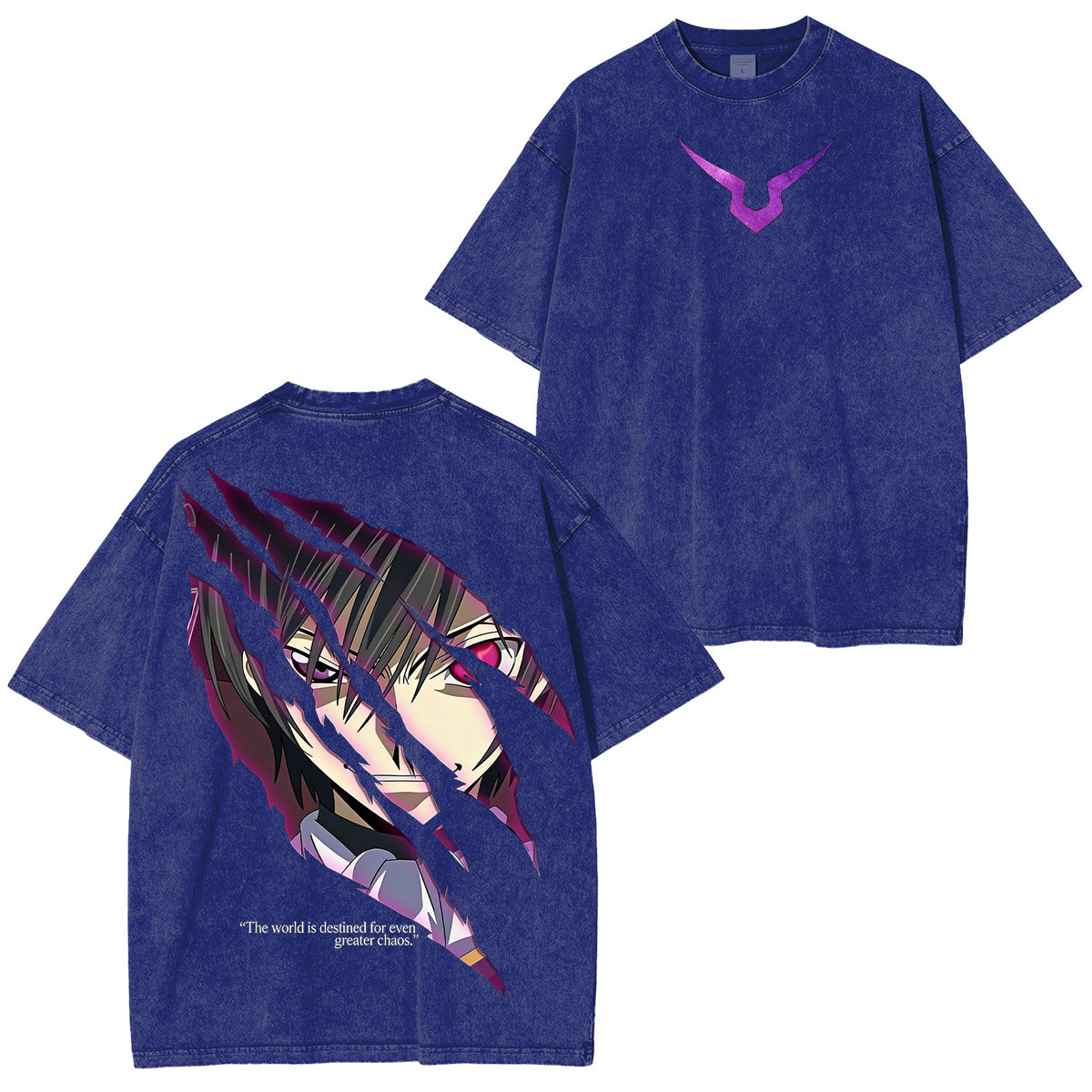 Code Geass: Lelouch de la Rébellion T-shirt/Col ras du cou/Sweat à capuche délavé
