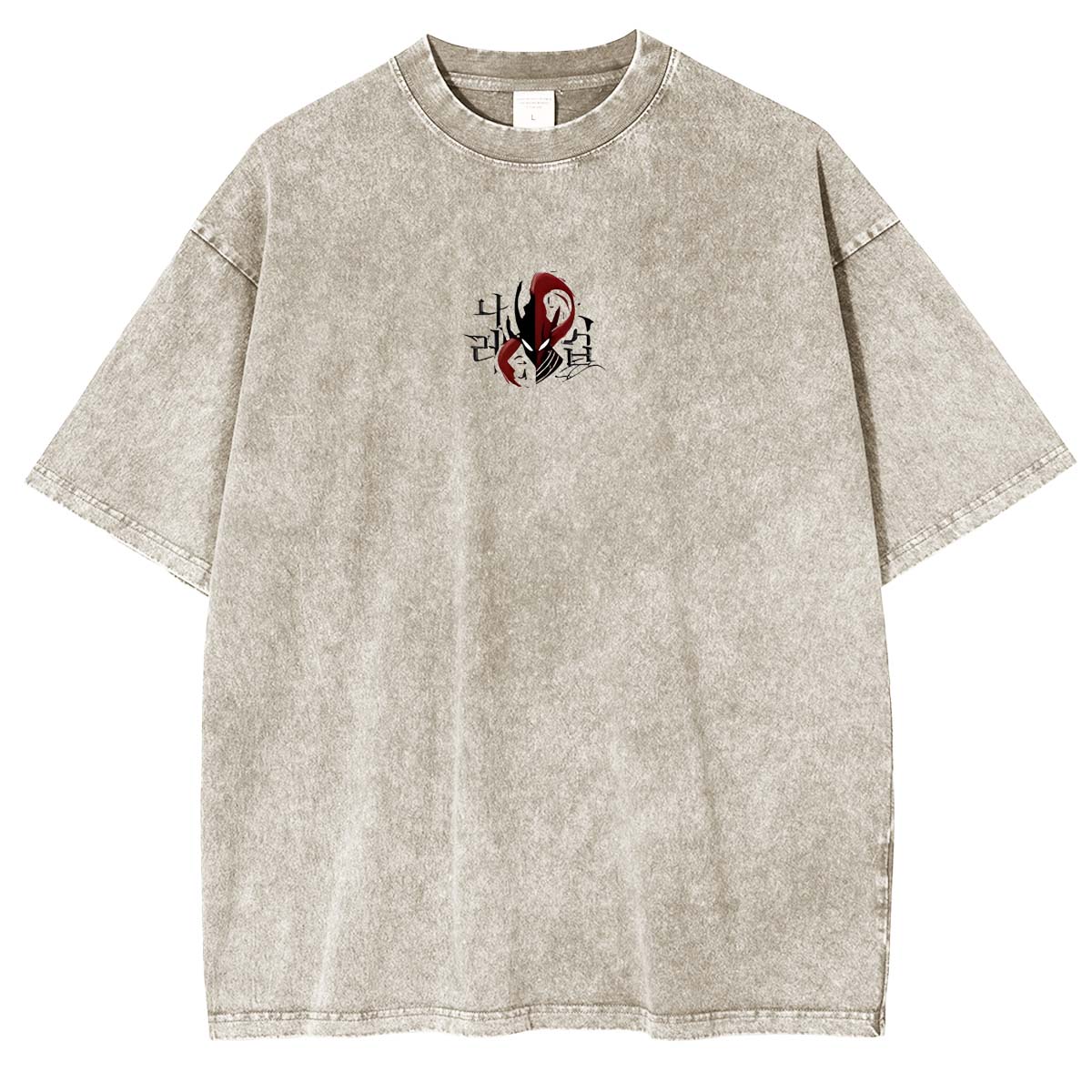 Camiseta Tachima Anime estampada a doble cara lavada