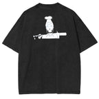 DanDaDan Double Printed Oversize Vintage Washed T-Shirt