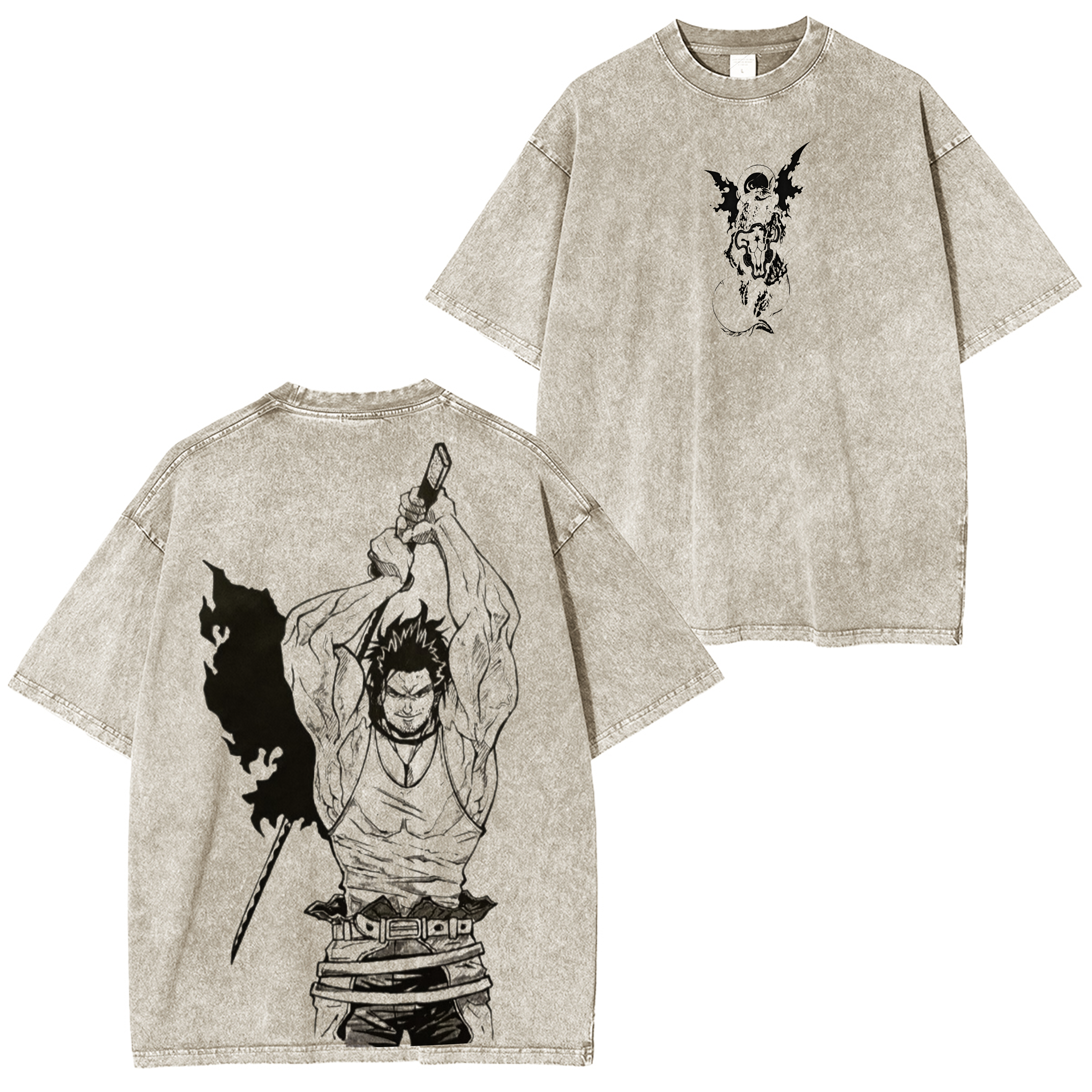 Camiseta Oversize Vintage Lavada Inspirada en Yami Sukehiro