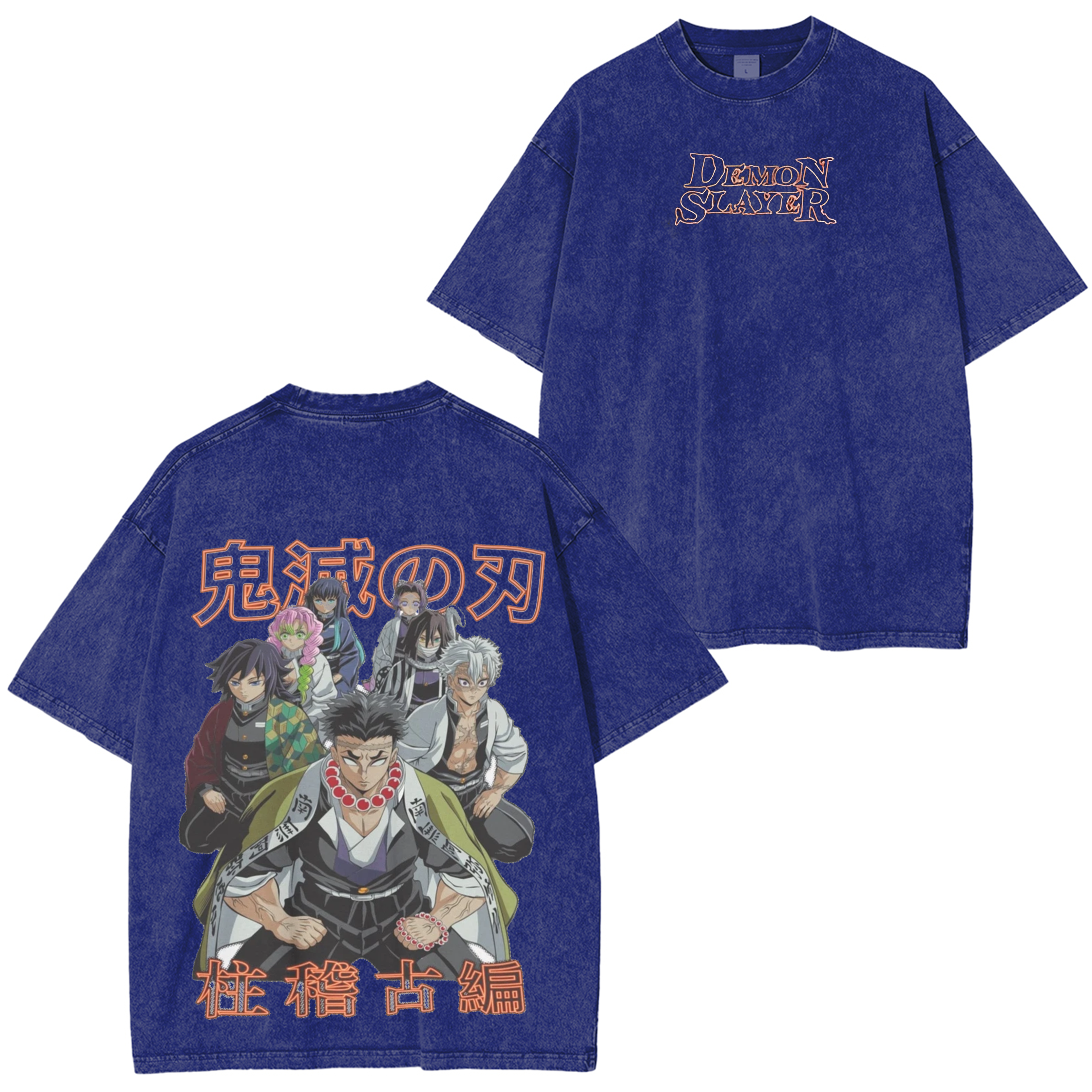 Camiseta Demon Slayer Kimetsu No Yaiba Tenge efecto desgastado