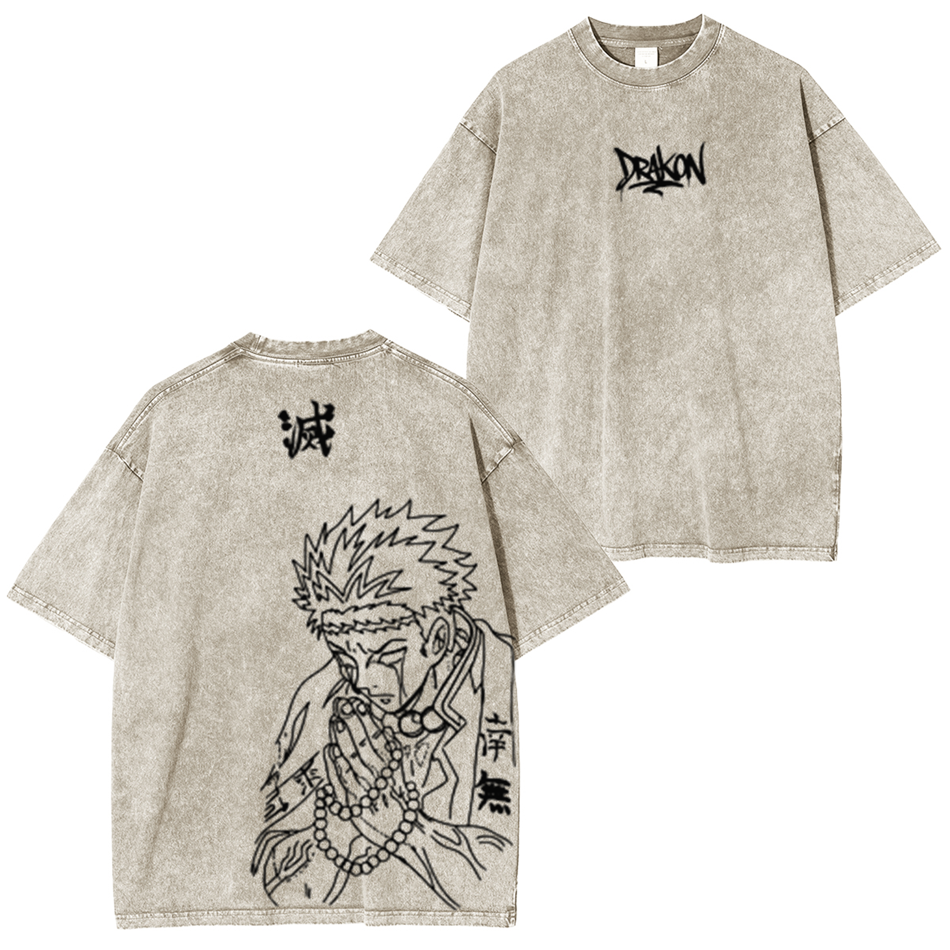 Camiseta unisex lavada de Demon Slayer Anime