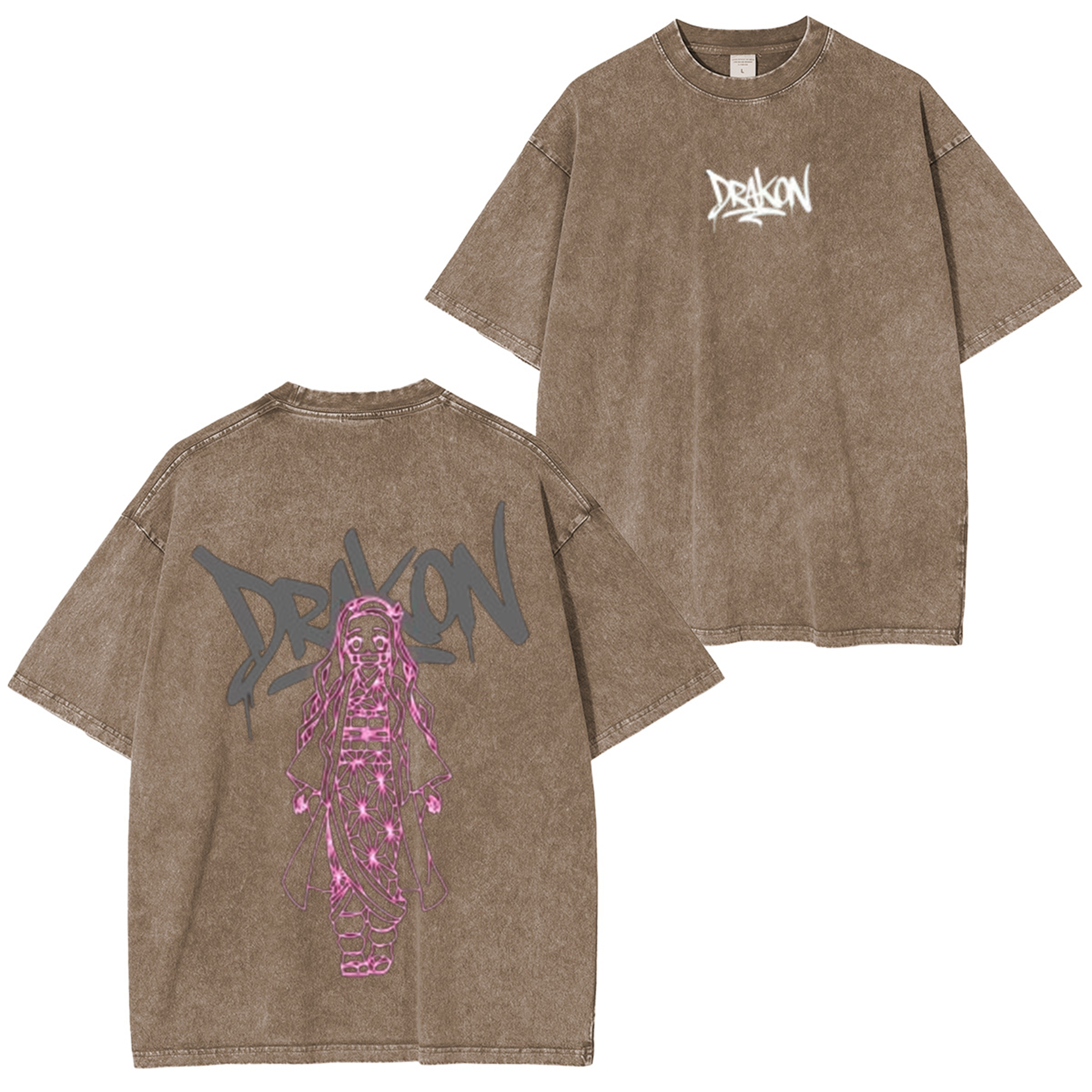 Camiseta unisex lavada Demon Slayer Nezuko Kamado Anime