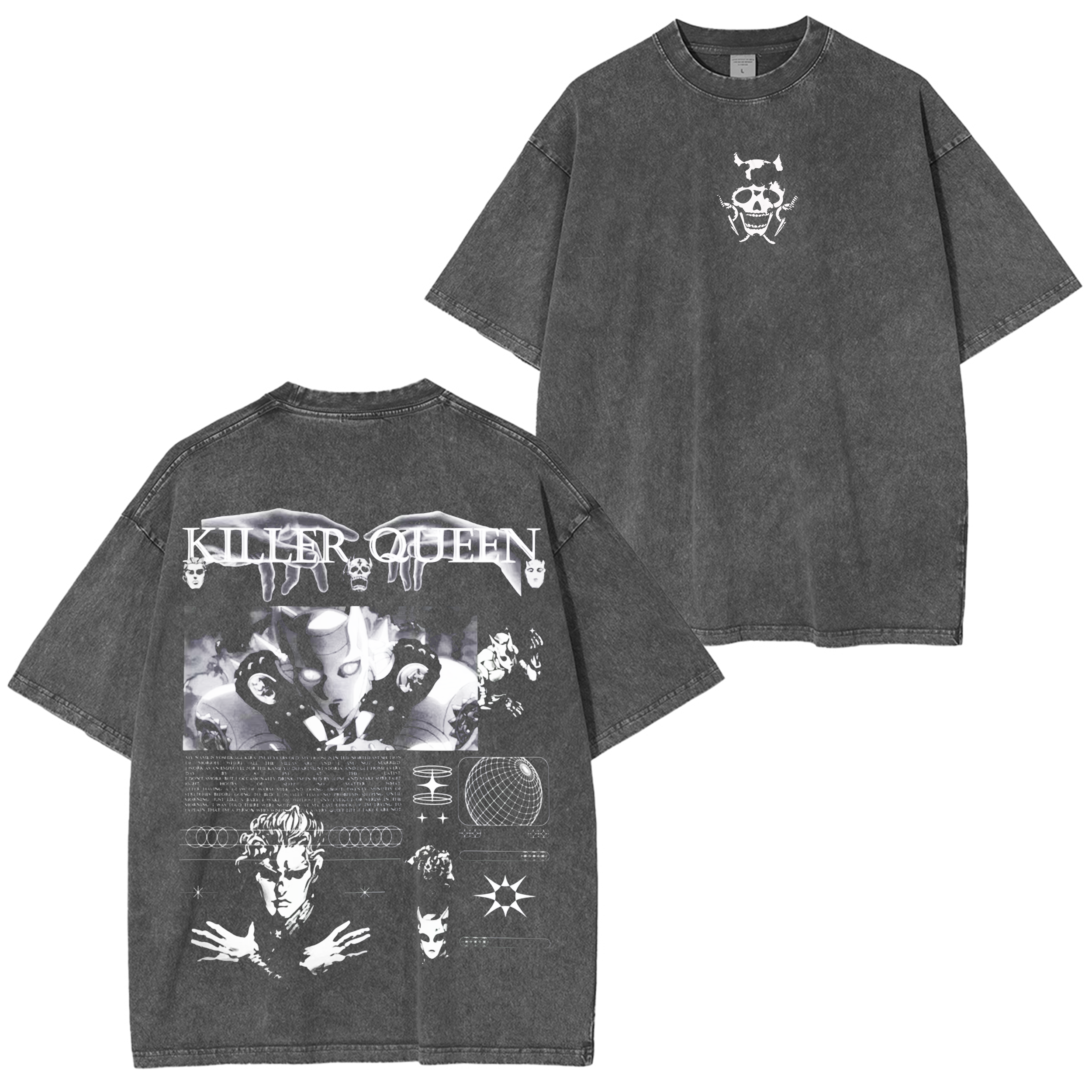 Camiseta Unisex Lavada Killer Queen JoJo Vintage