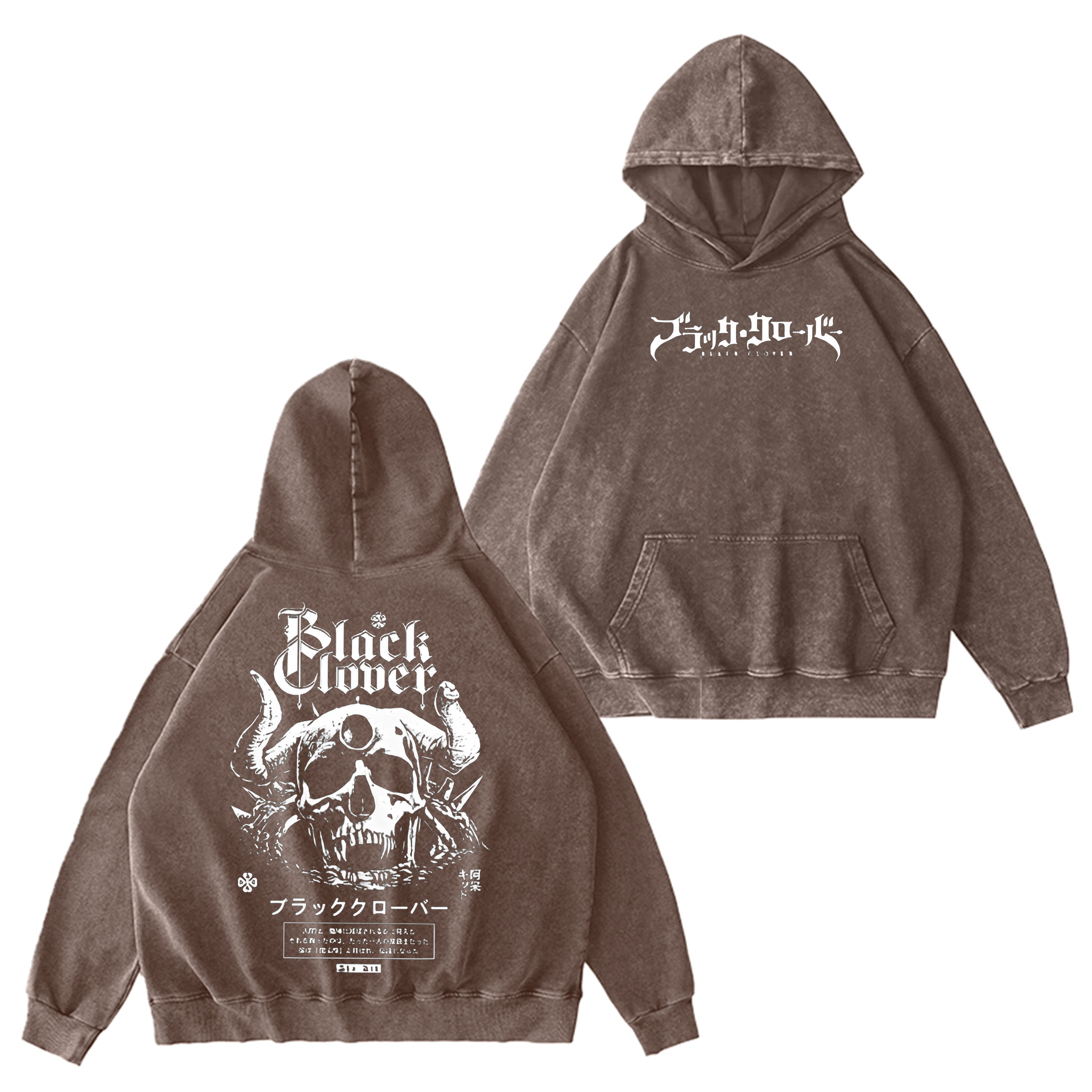 Sudadera con capucha desgastada de Black Clover