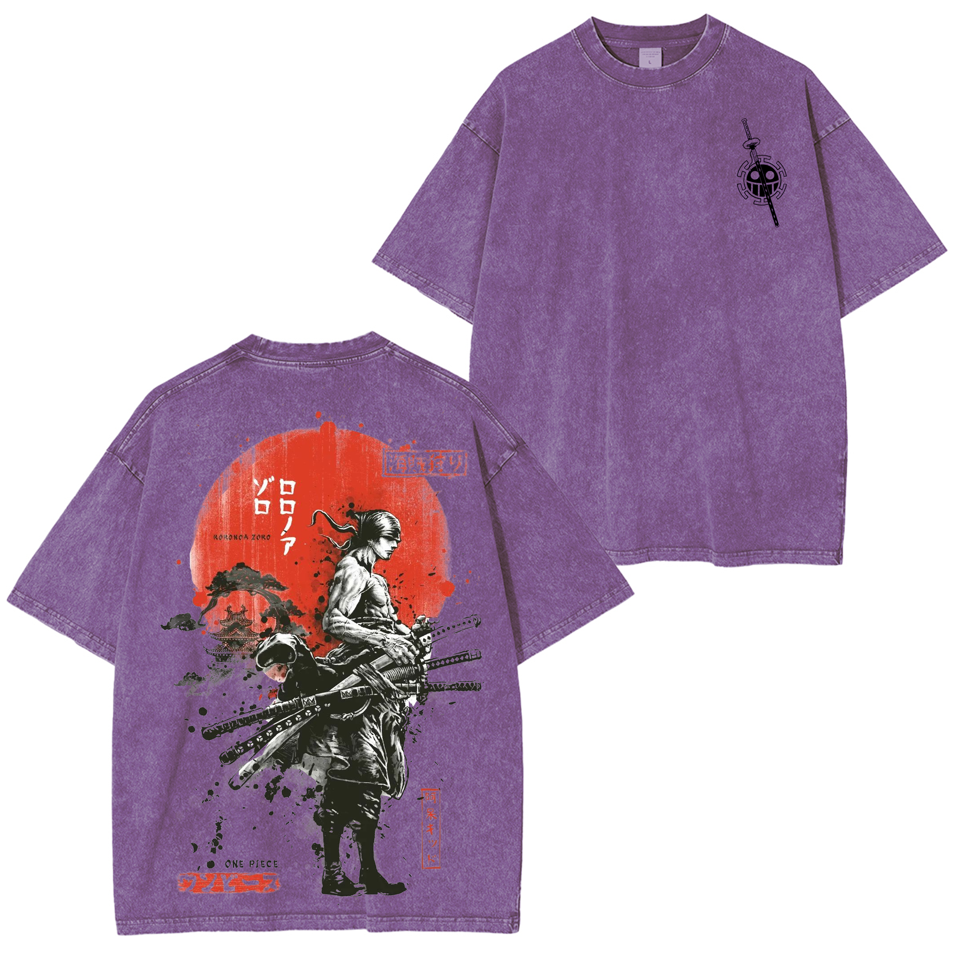One Piece Anime Unisex Washed T-Shirt