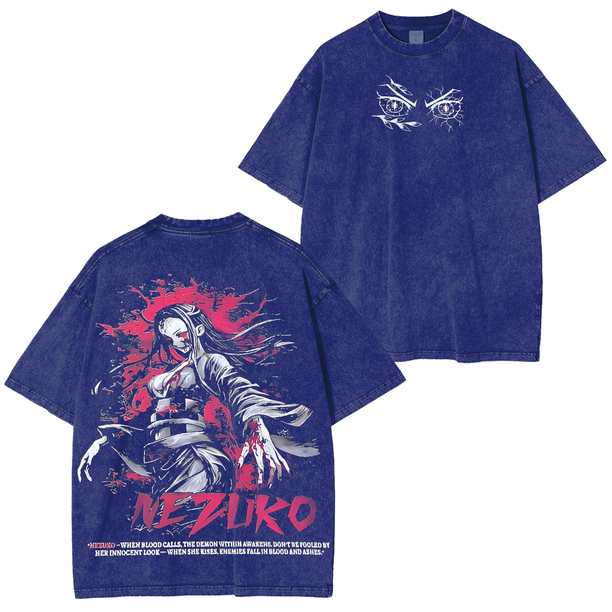 Camiseta Lavada Unisex Vintage Nezuko Kamado