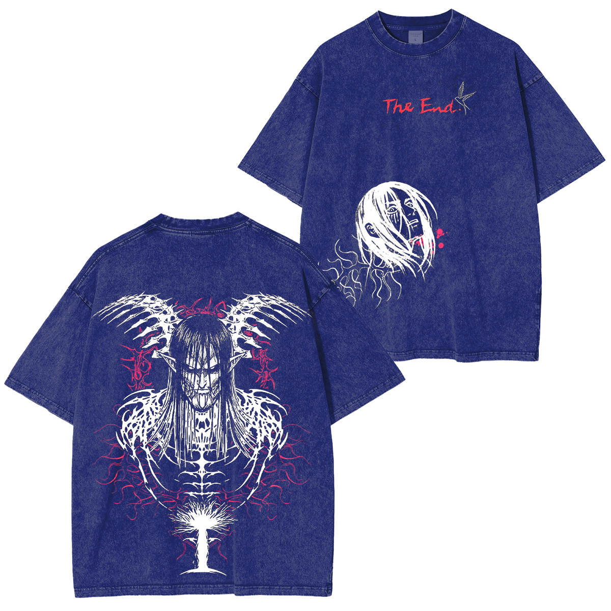 Camiseta extragrande con lavado vintage de Eren Yeager de Attack on Titan