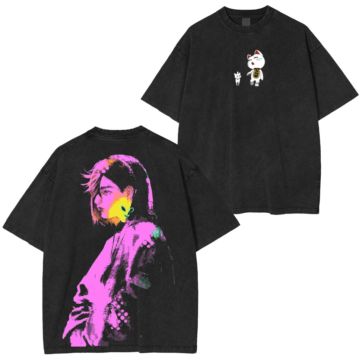 Camiseta, jersey o sudadera con capucha Dandadan lavada con efecto vintage