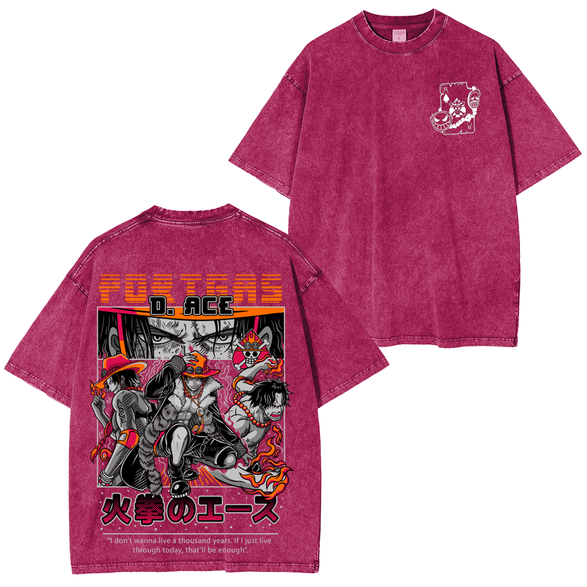 One Piece Vintage Wash Japanese Design T-Shirt