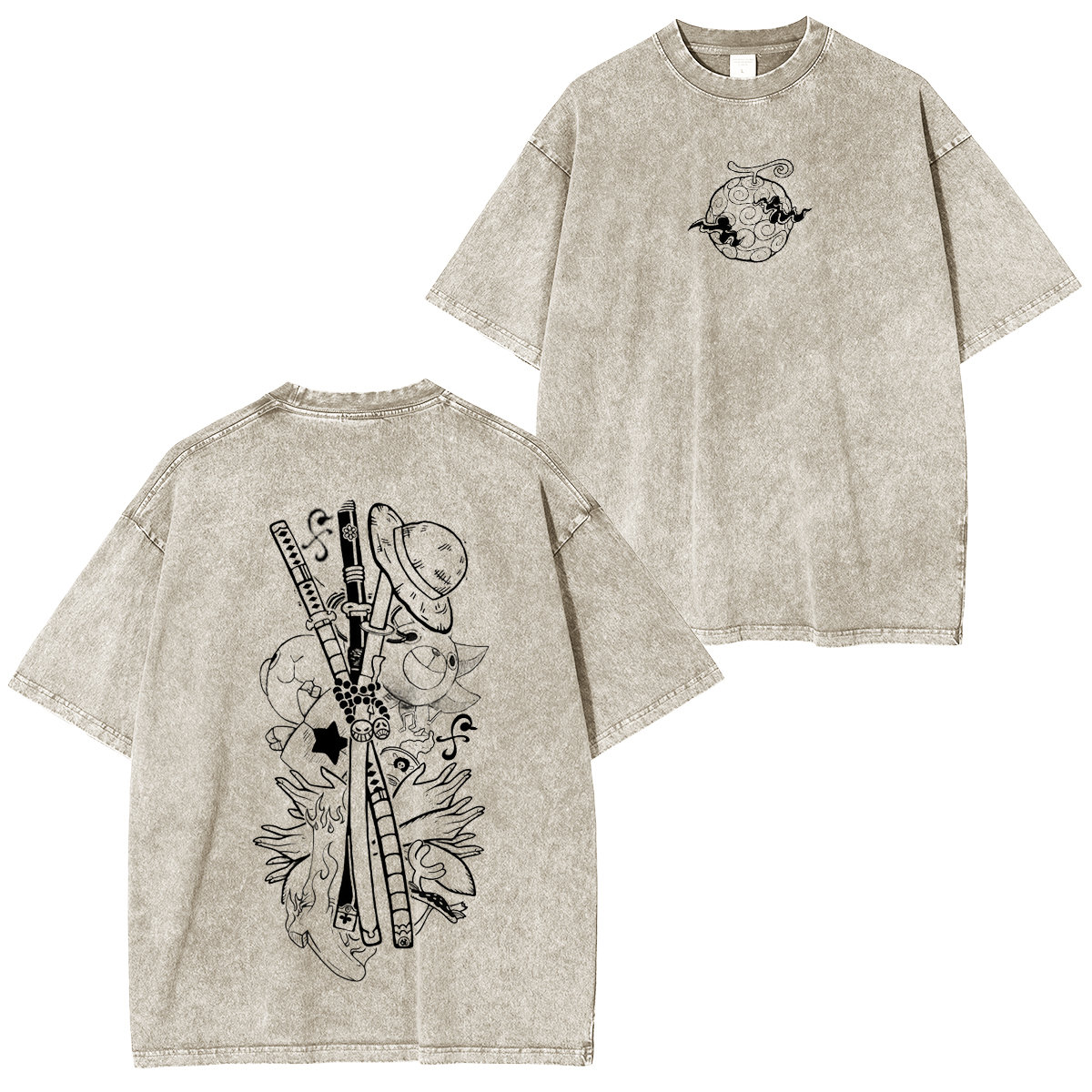 One Piece Unisex Washed T-Shirt