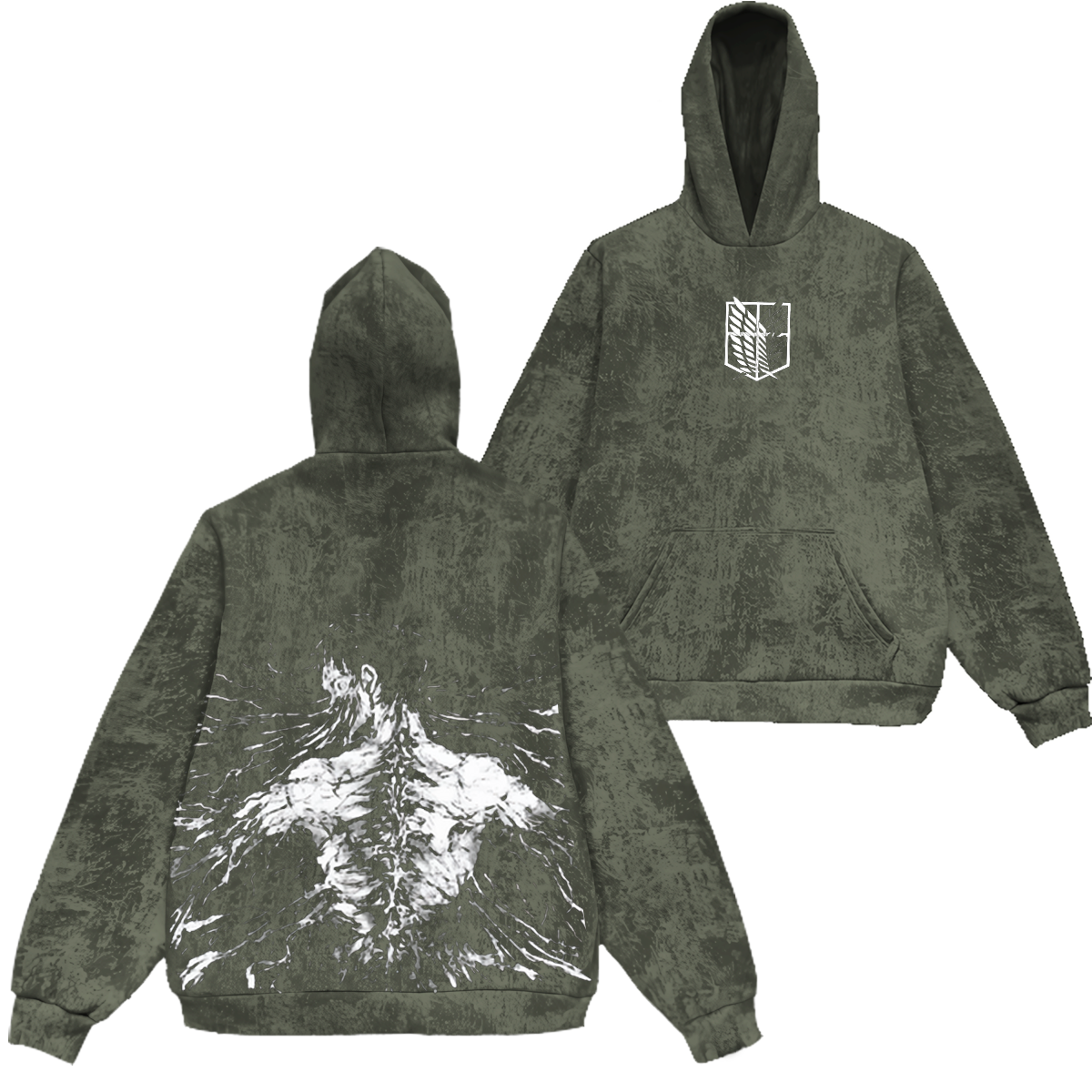 Sudadera con capucha vintage Eren inspirada en Eren Yeager