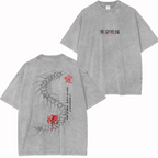 Camiseta extragrande con efecto lavado ácido y diseño de Tokyo Ghoul (Anime)