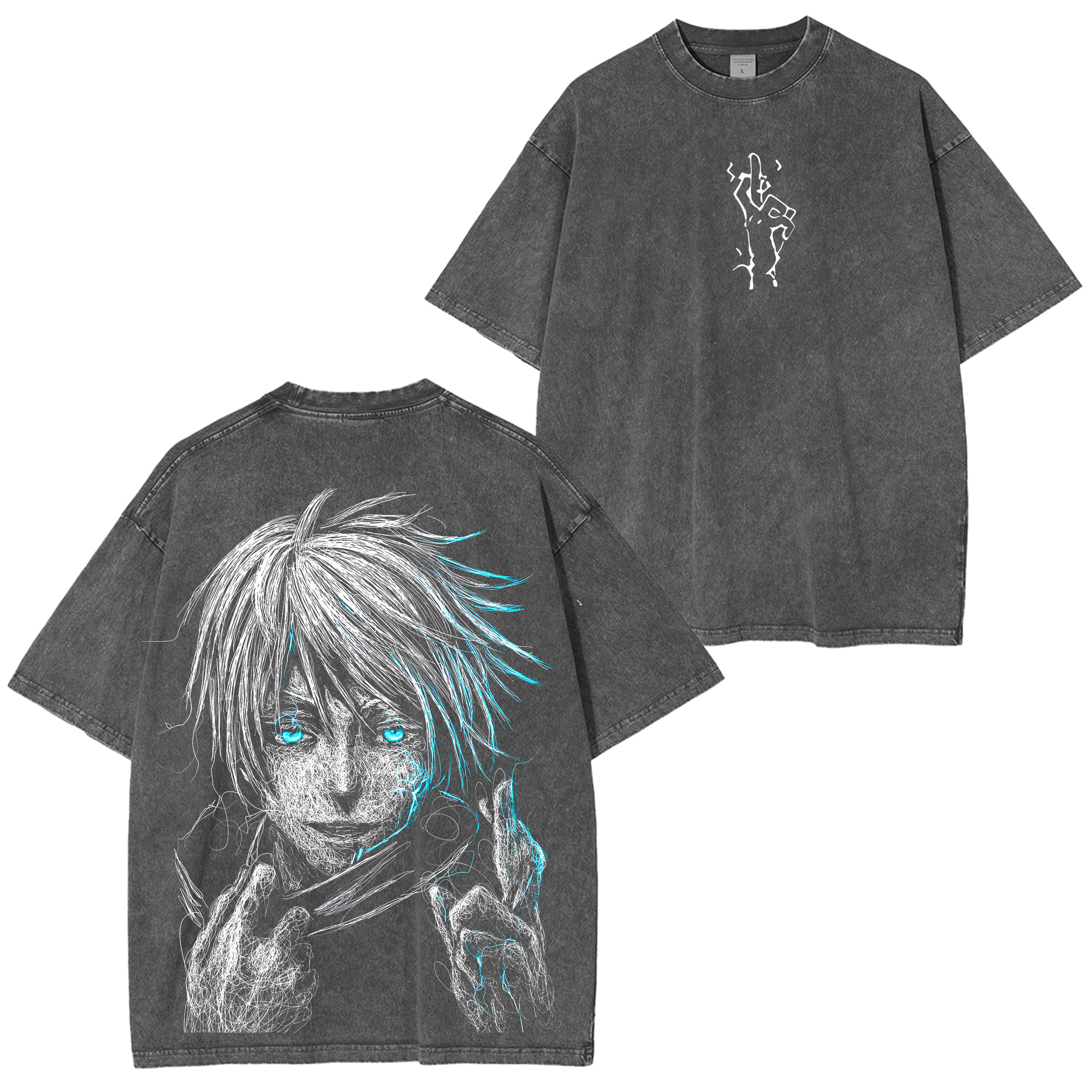 Camiseta Lavada Unisex Vintage Satoru Gojo