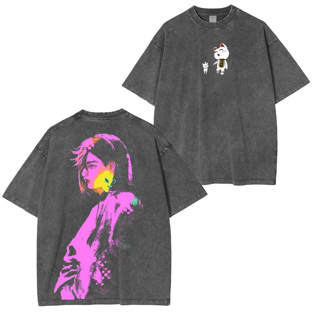 Camiseta, jersey o sudadera con capucha Dandadan lavada con efecto vintage