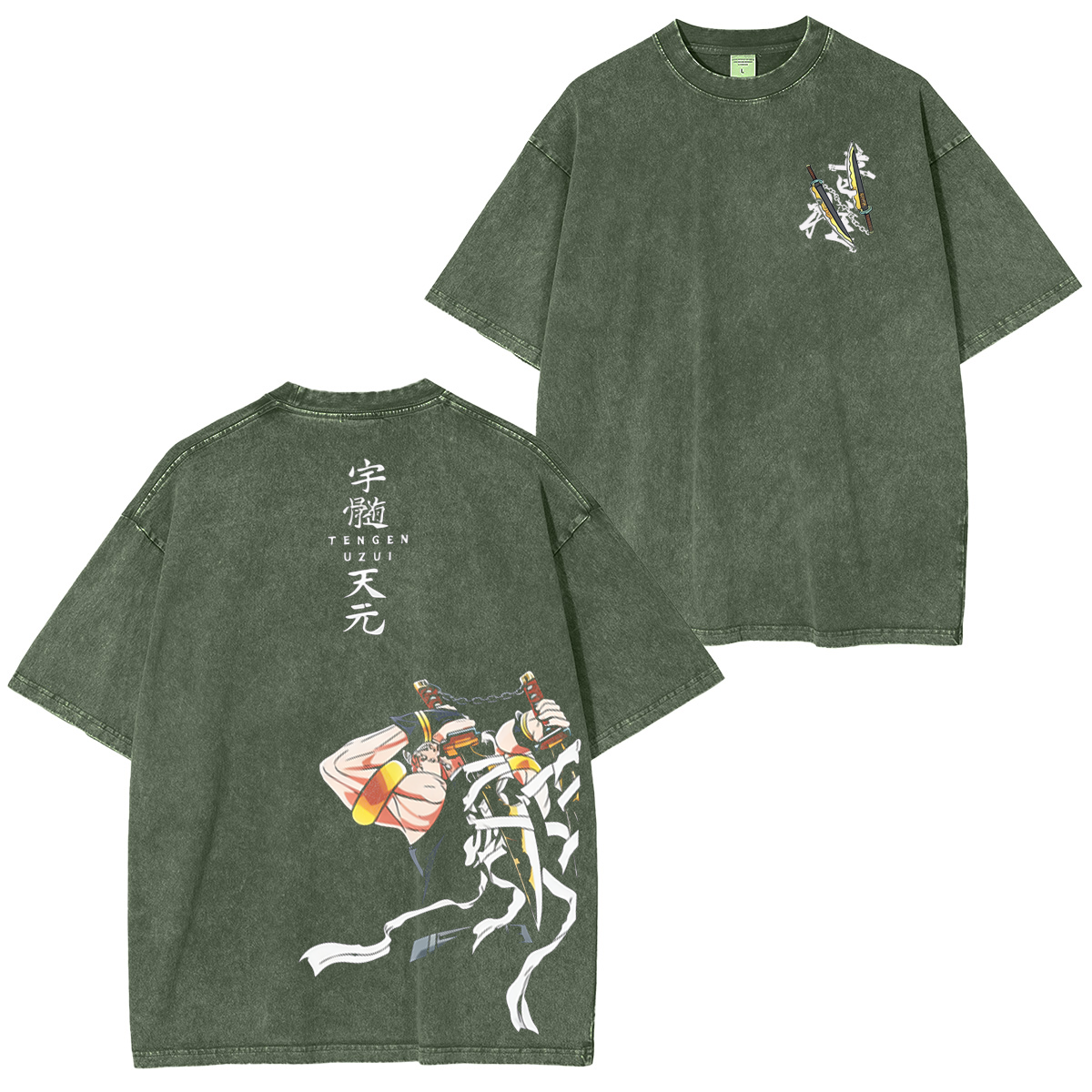 Camiseta "Demon Slayer" con efecto desgastado