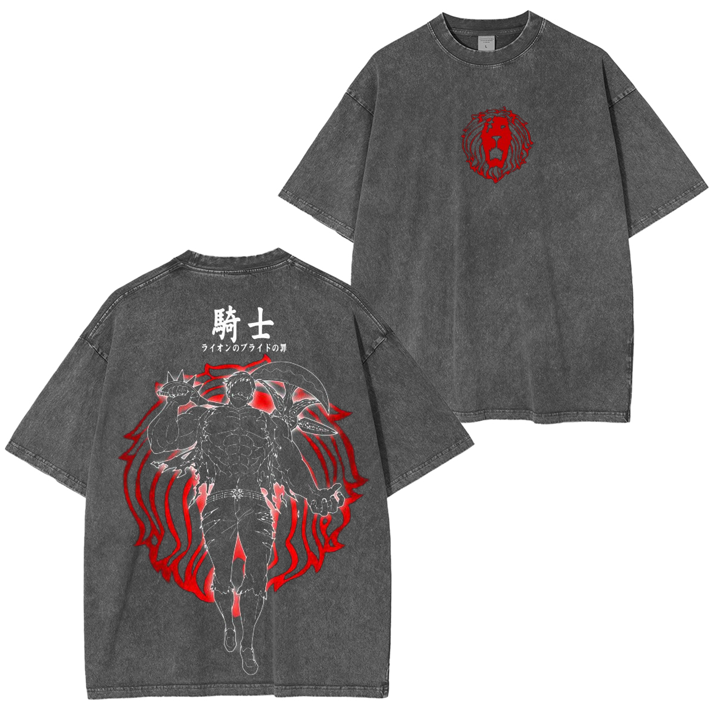 Camiseta unisex lavada vintage Los siete pecados