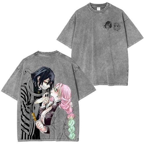 T-shirt Unisexe Délavé Anime Demon Slayer