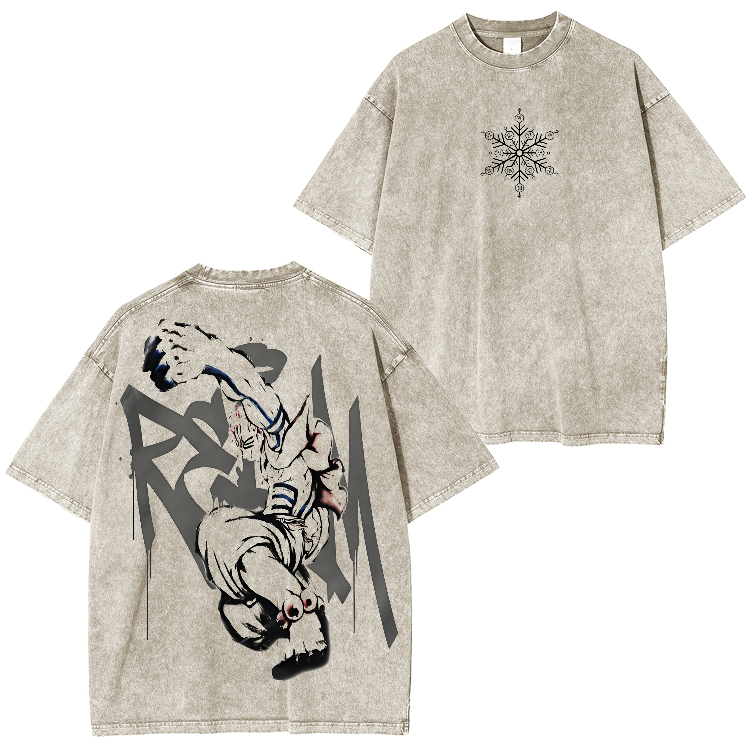 Demon Slayer Vintage Oversize Unisex Washed T-Shirt
