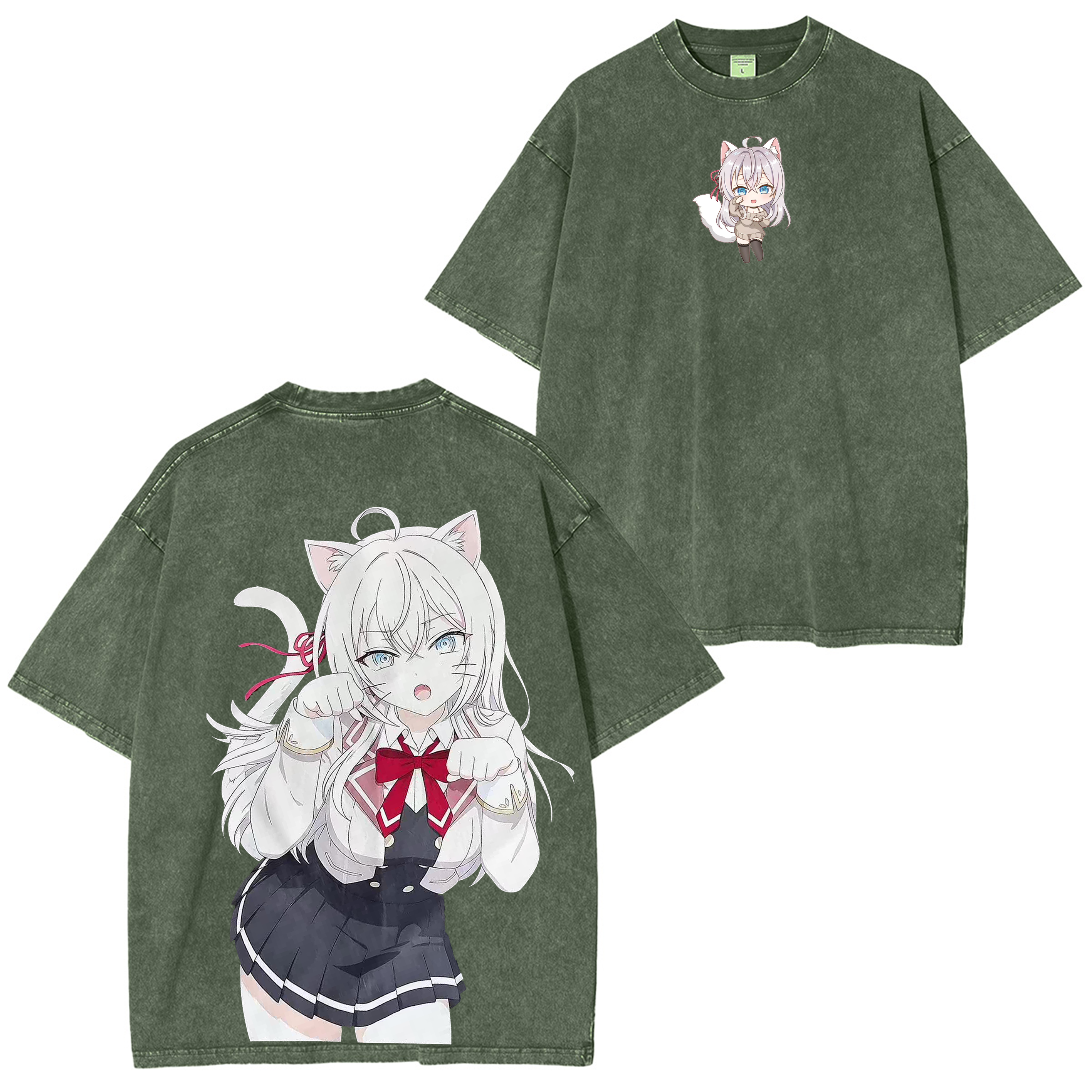 T-shirt/Sweat-shirt/Pull à capuche délavé Alya Anime